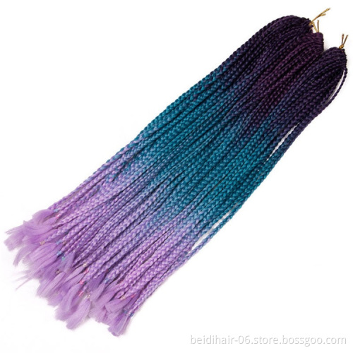 22inch Box Braids with Ends Fan Out Crochet Hair Braids Extension Synthetic Hair Darling Braids Wholesale